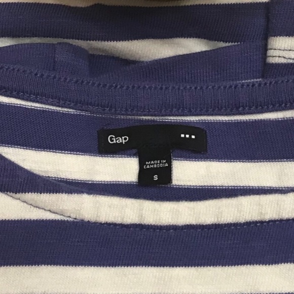 GAP Blue and White Striped 3/4 Sleeve Shift Dress - Picture 7 of 7